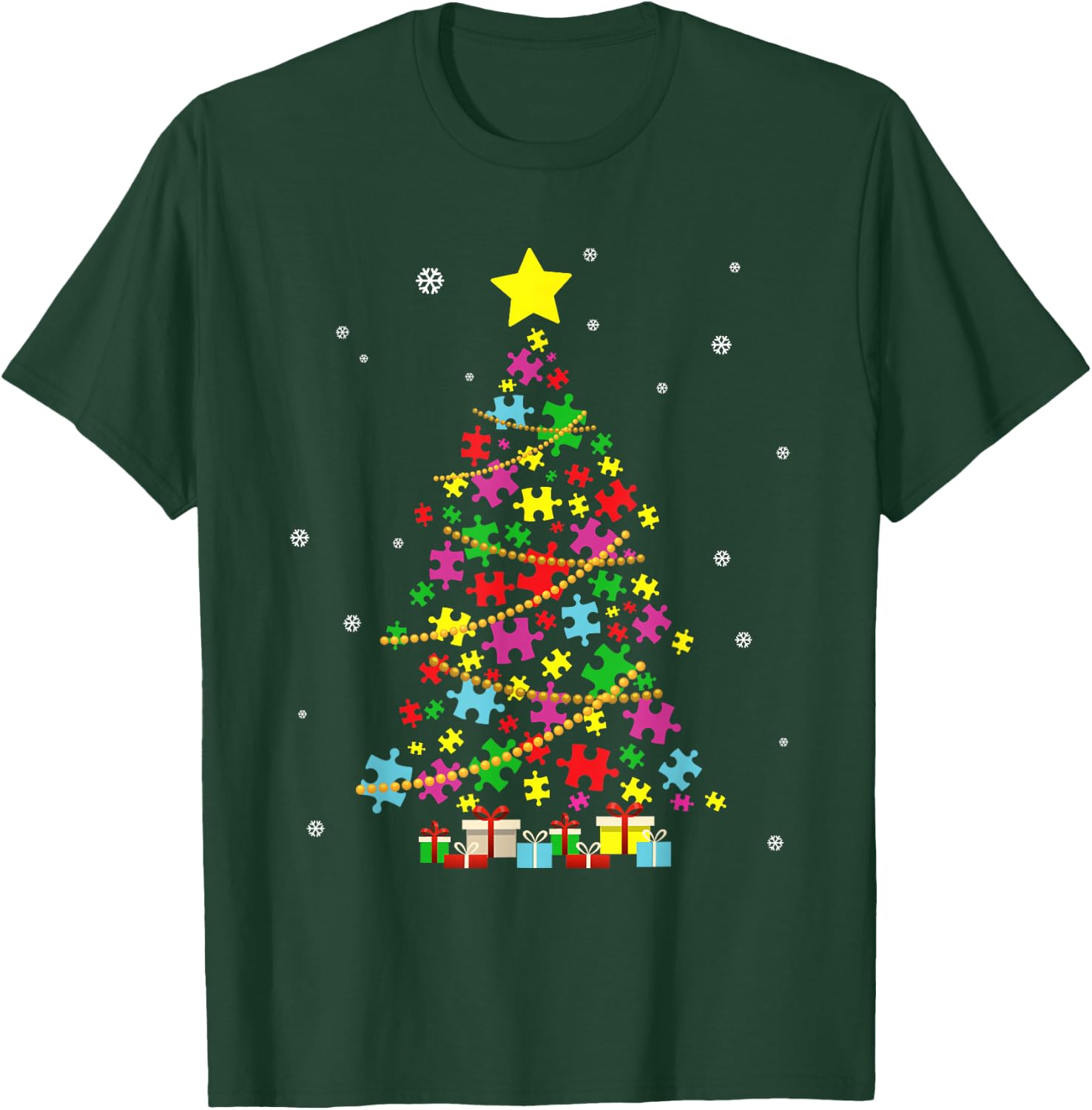 Autism Christmas Tree Autism Christmas T-Shirt - T-Shirt | Forest