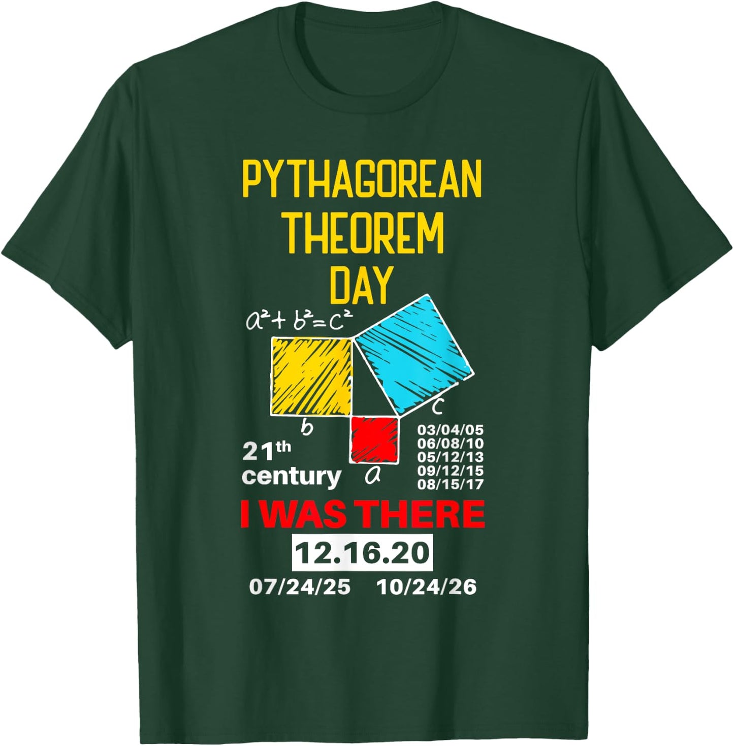 Pythagorean Theorem Day Mathematic I was there Math Lover T-Shirt - T-Shirt | Forest