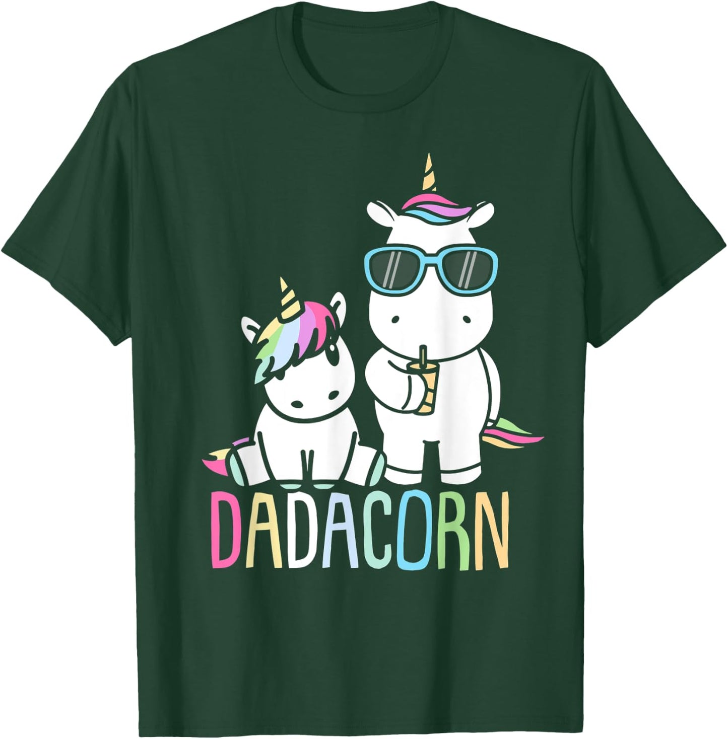Funny Father's Day Dadacorn Shirt Unicorn Dad Baby T-Shirt - T-Shirt | Forest
