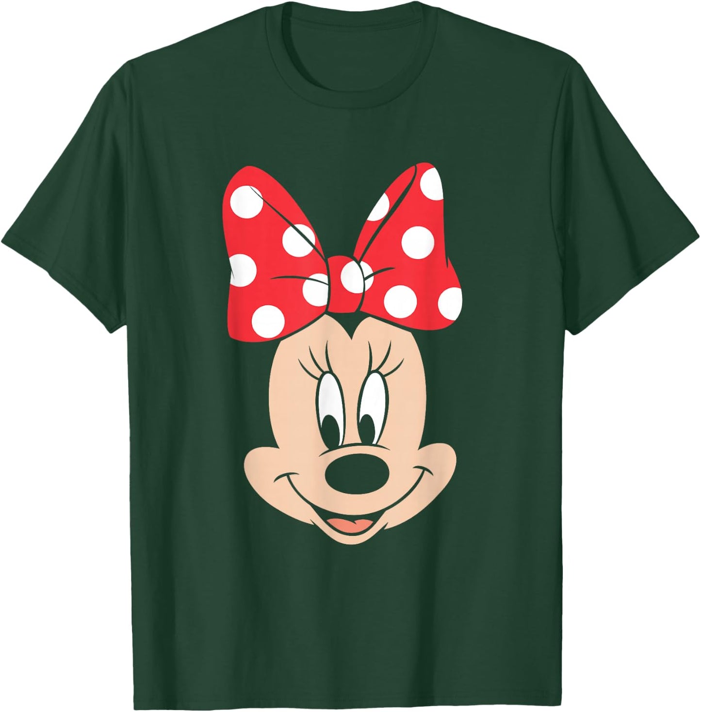 Disney Minnie Mouse Polka Dot Bow Big Face T-Shirt - T-Shirt | Forest
