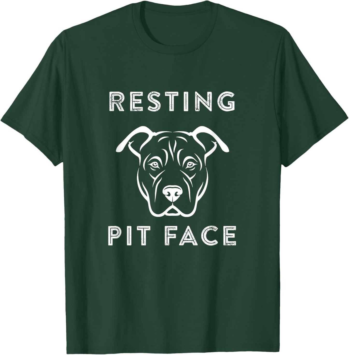 Resting Pit Face - Pitbull owners and Lovers T-Shirt - T-Shirt | Forest