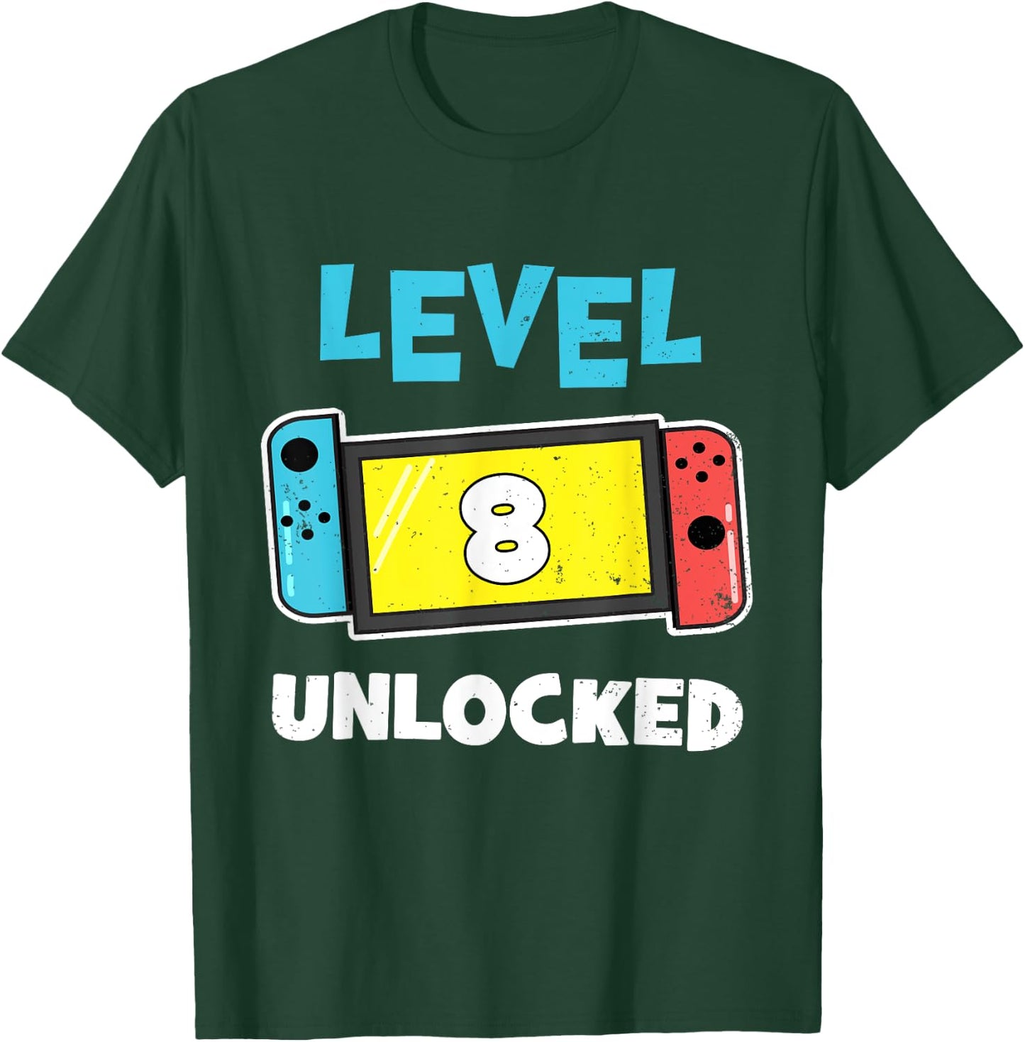 Level 8 unlocked Gamer 8th Birthday Video Game lovers T-Shirt - T-Shirt | Forest