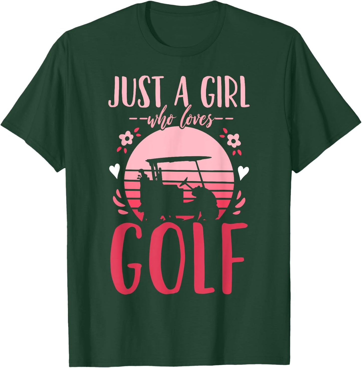 Golf Golfing Just a Girl Who Loves Golf Retro T-Shirt - T-Shirt | Forest