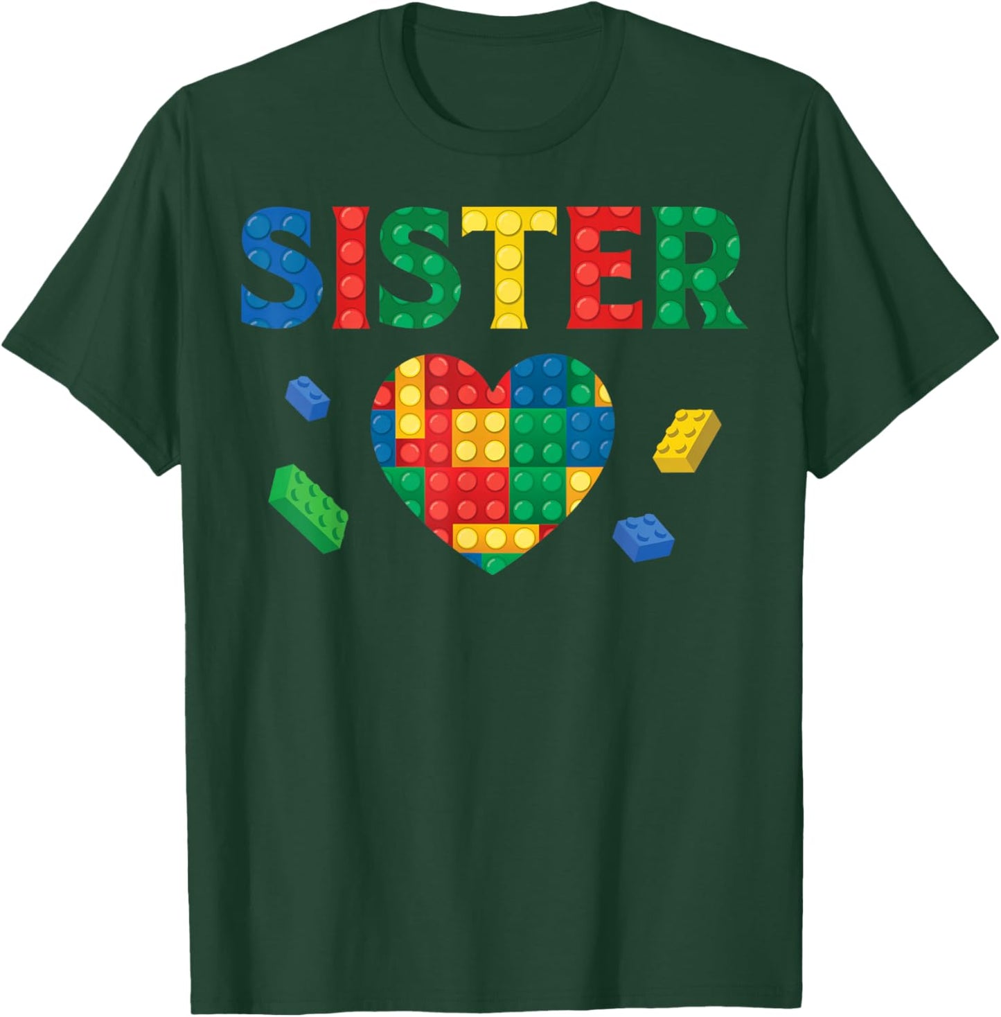 Sister Lover Master Builder Building Blocks Family Matching T-Shirt - T-Shirt | Forest