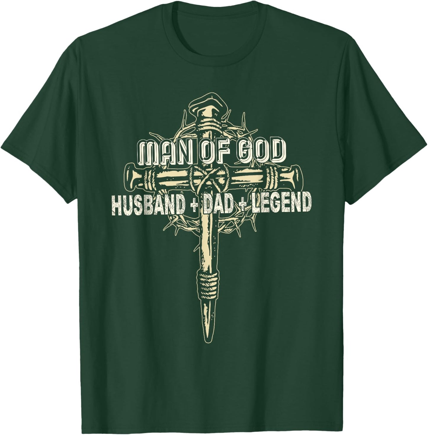 Man Of God Husband Dad Happy Father's Day Proud Christian T-Shirt - T-Shirt | Forest