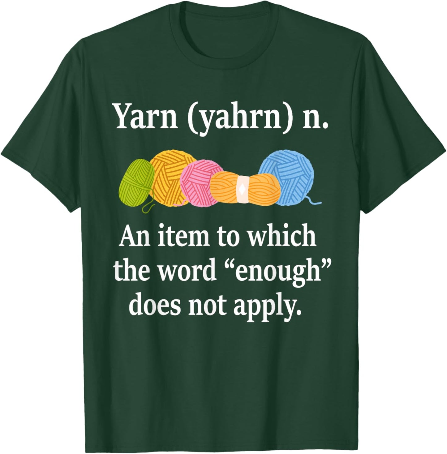 Yarn Definition Knitting Funny Crochet Yarn Knit - Black, Small, Short Sleeve, Classic Fit, , Casual, Knitting-Crochet Themed T-Shirt - T-Shirt | Forest