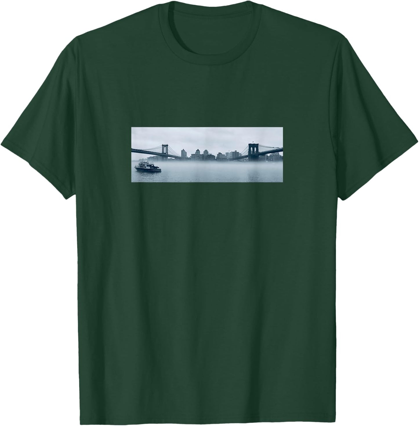 NYC Streetwear | Manhattan and Brooklyn Bridge | Cool Style T-Shirt - T-Shirt | Forest