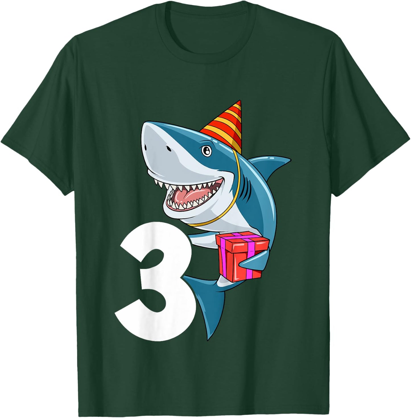 Kids Shark Birthday 3 Shark 3rd Birthday Outfit Shark 3rd Party T-Shirt - T-Shirt | Forest