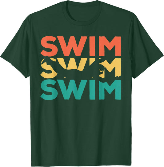 Retro Vintage Swimming Gift Swimmers T-Shirt - T-Shirt | Forest