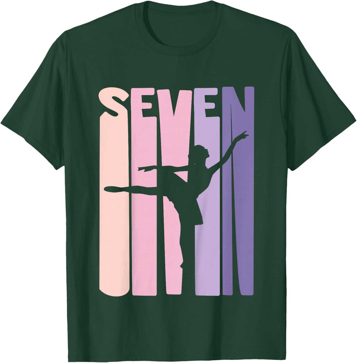 7th Birthday Gift Ballet Dancer 7 Years old Ballerina Girl T-Shirt - T-Shirt | Forest