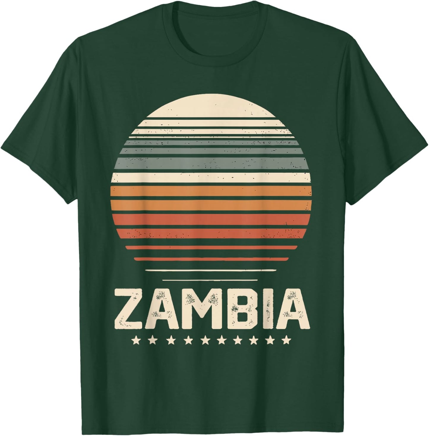 Zambia Vintage Retro I Love Zambia T-Shirt - T-Shirt | Forest