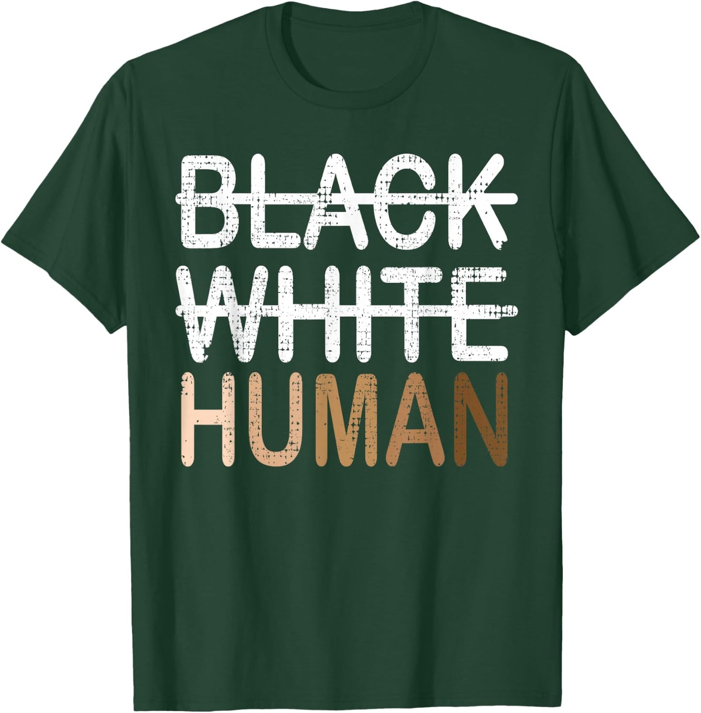Black White Human Melanin Inclusion for Black History Month T-Shirt - T-Shirt | Forest