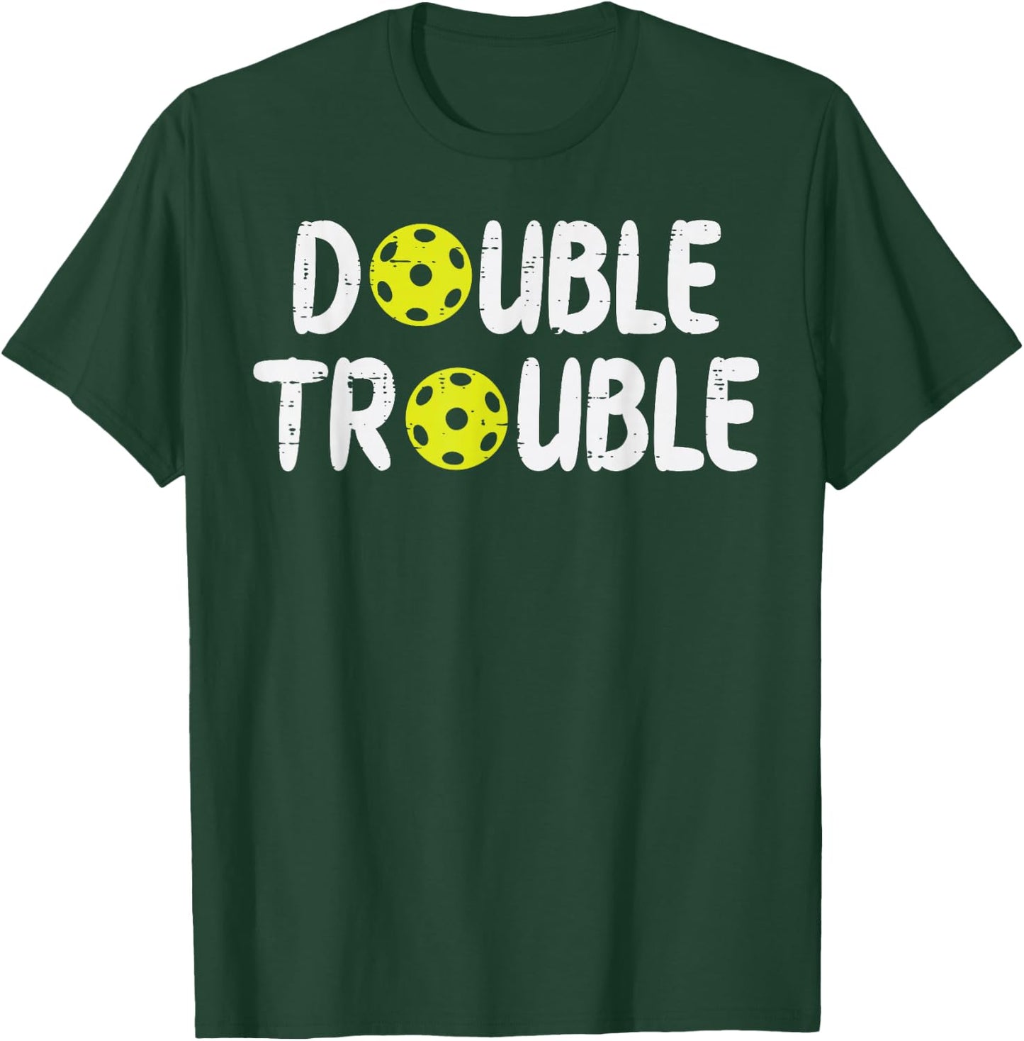 Double Pickleball Trouble Pickle Ball Matching Men Women Kid T-Shirt - T-Shirt | Forest