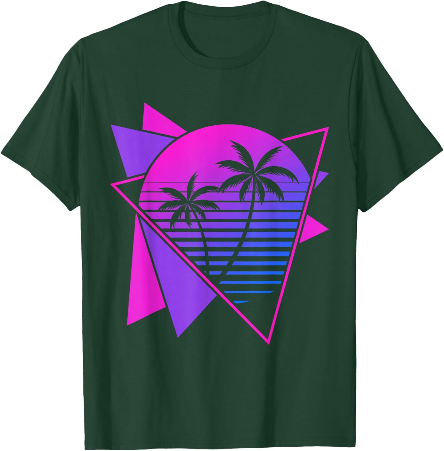 Retro 80s Synthwave Aesthetic 1990s Art Vaporwave T-Shirt - T-Shirt | Forest