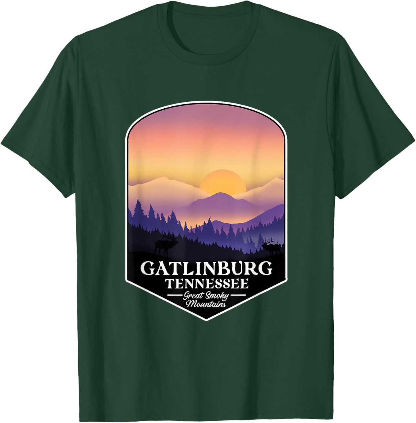 Great Smoky Mountains - Gatlingburg Tennessee Hiking T-Shirt - T-Shirt | Forest