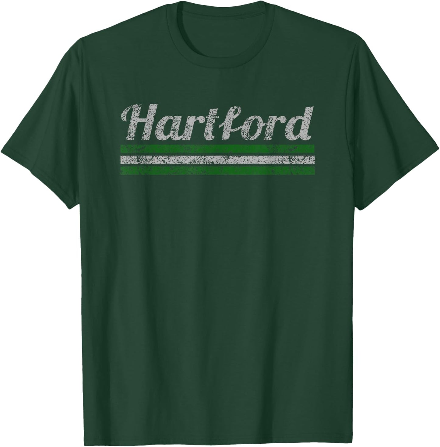 Hartford Connecticut Retro Vintage Weathered Throwback T-Shirt - T-Shirt | Forest