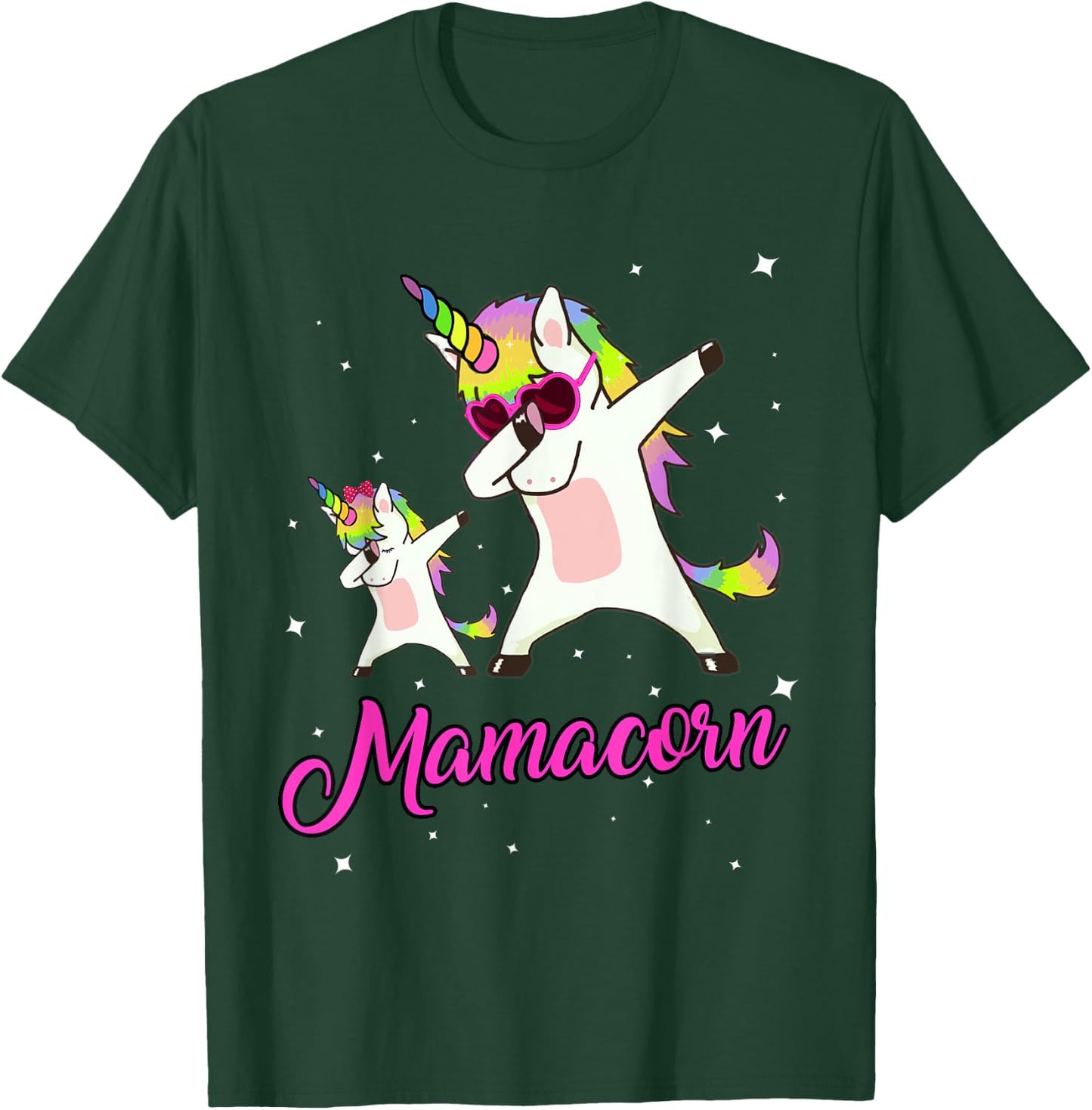 Mamacorn Unicorn Mom Mother's Day Mommy of the Unicorn Girl T-Shirt - T-Shirt | Forest