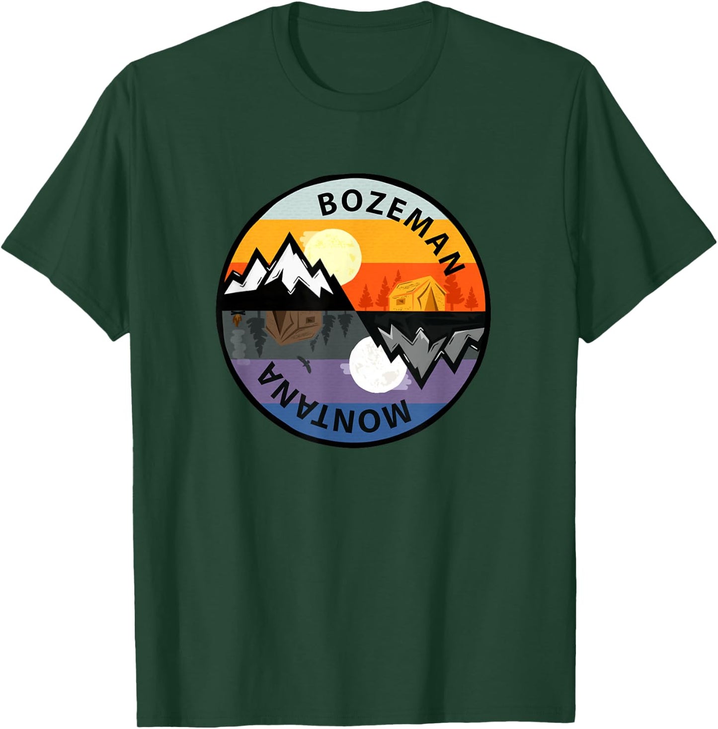 Retro Vintage Bozeman, Montana Souvenir T-Shirt - T-Shirt | Forest