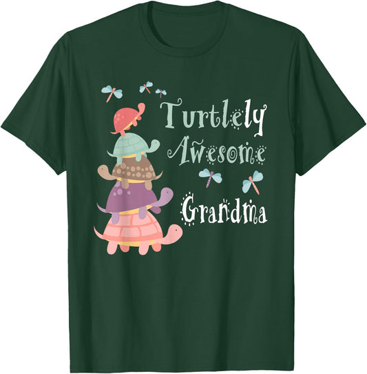 Fabulously Festive Family Gifts - Best Grandma Ever - Whimsical Grandma With Cute Turtles T-Shirt - T-Shirt | Forest