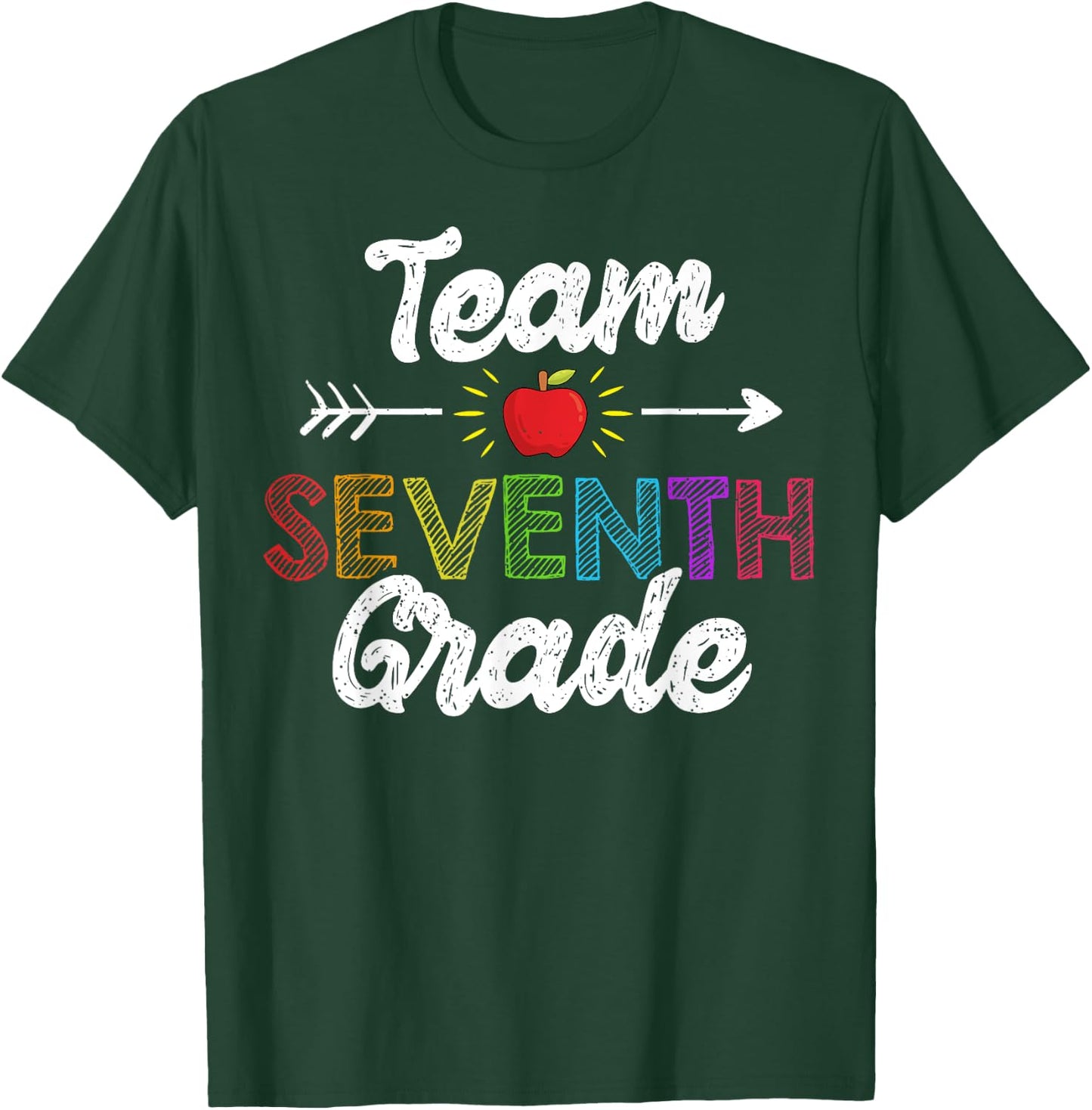 Team Seventh Grade Teacher Student Funny Back To School Gift Women Girls Kids T-Shirt - T-Shirt | Forest