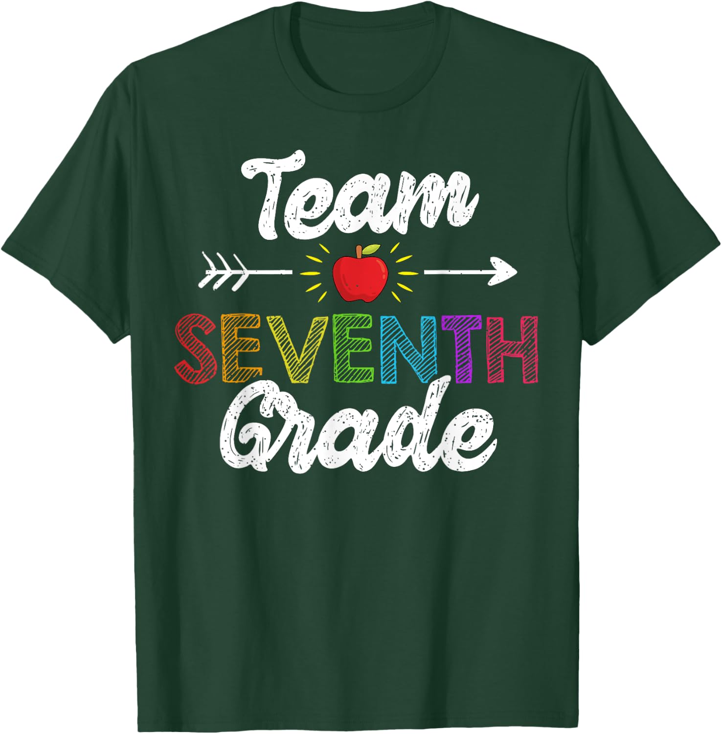 Team Seventh Grade Teacher Student Funny Back To School Gift Women Girls Kids T-Shirt - T-Shirt | Forest