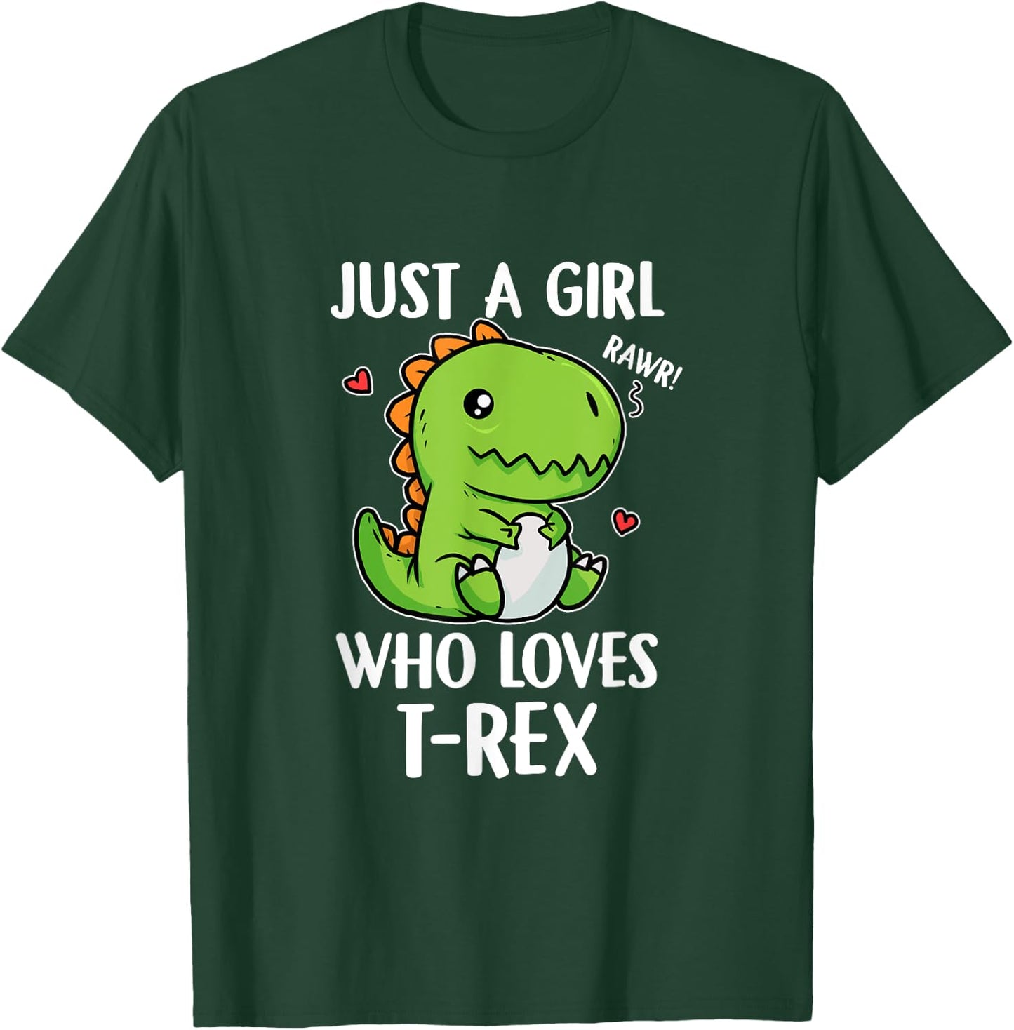 Just A Girl Who Loves T-Rex Funny Dino T-Rex Costume T-Shirt - T-Shirt | Forest