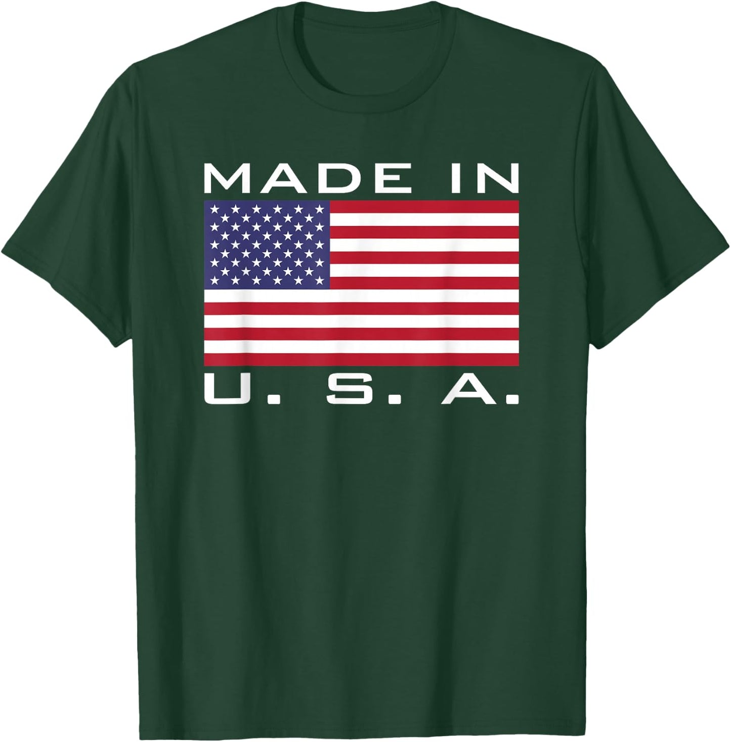 Born & Raised in Usa Flag American Made Bred America T-Shirt - T-Shirt | Forest