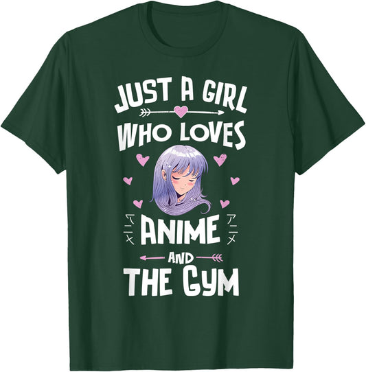 Just A Girl Who Loves Anime And The Gym Gift Women T-Shirt - T-Shirt | Forest