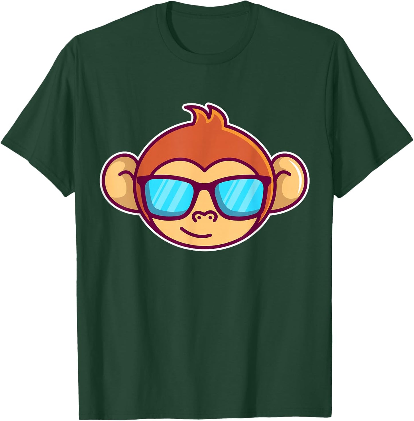 Cute Monkey With Sunglasses For Kids Who Love Monkeys T-Shirt - T-Shirt | Forest