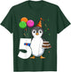 Penguin Birthday 5 Penguin 5th Birthday Outfit Penguin Party T-Shirt - T-Shirt | Forest