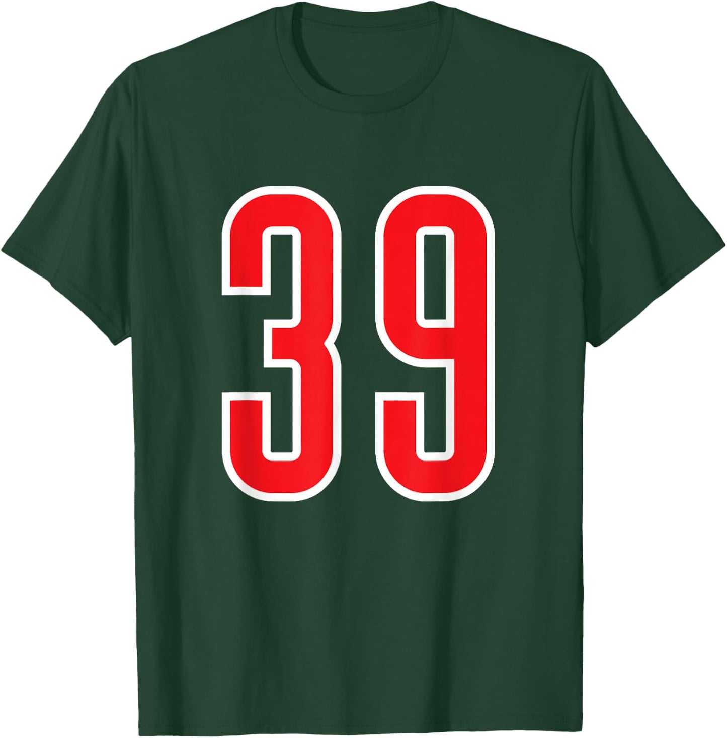 White Red Sports Team Number 39 T-Shirt - T-Shirt | Forest