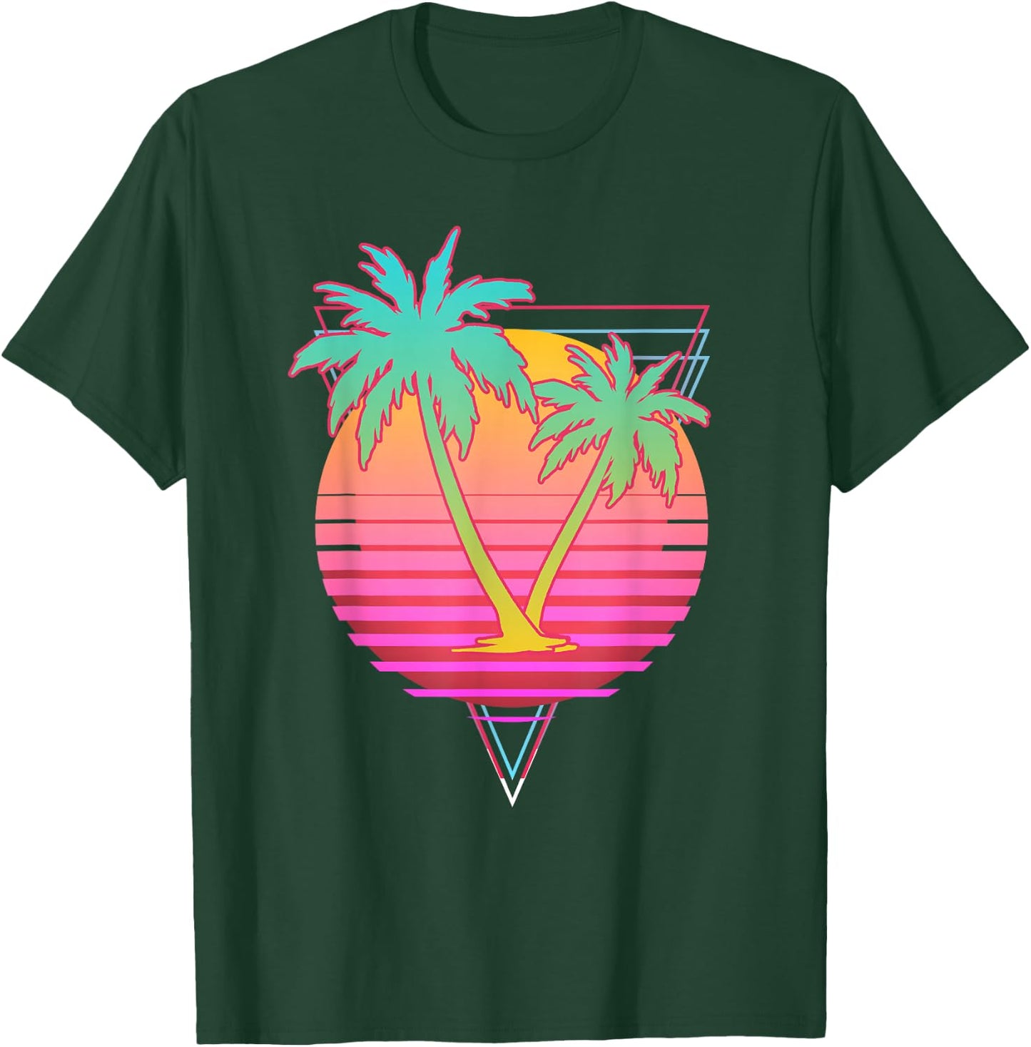 Retro Art 1980s Synthwave Sunset Vaporwave T-Shirt - T-Shirt | Forest