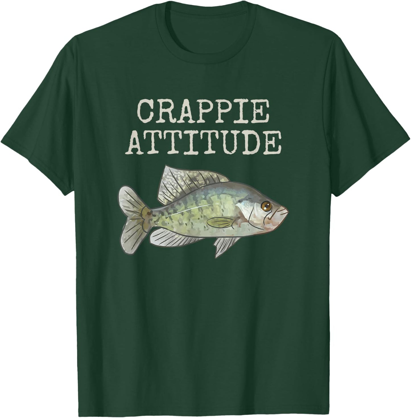 Crappie Attitude | Crappie Fishing | White Crappie T-Shirt - T-Shirt | Forest