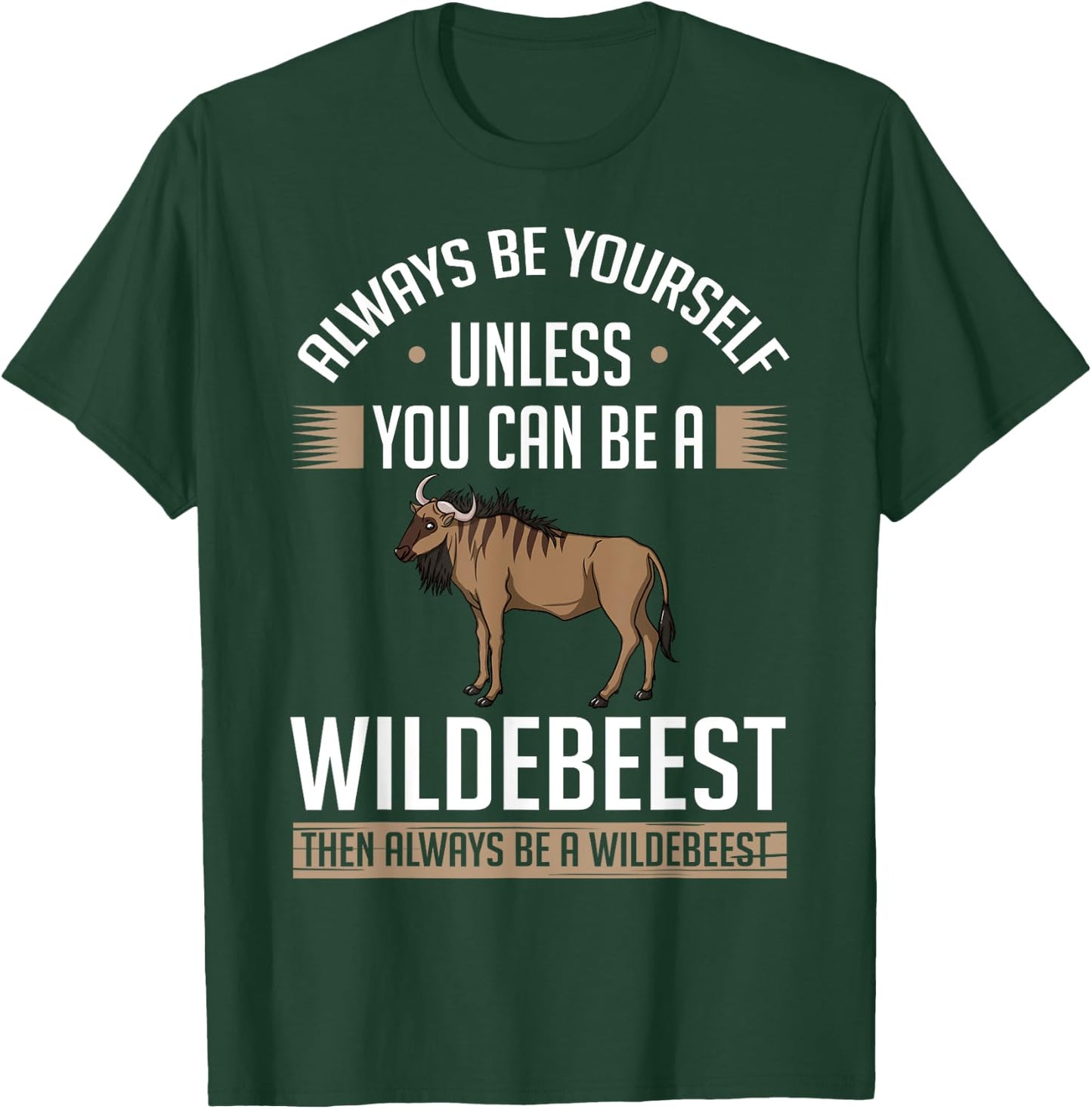 Blue Wildebeest Gnu Animal Antelope T-Shirt - T-Shirt | Forest