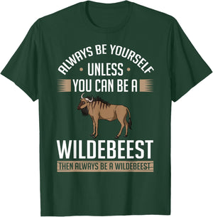 Blue Wildebeest Gnu Animal Antelope T-Shirt - T-Shirt | Forest