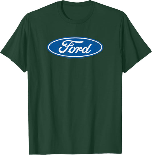 Ford - Distressed Blue Oval Logo T-Shirt - T-Shirt | Forest