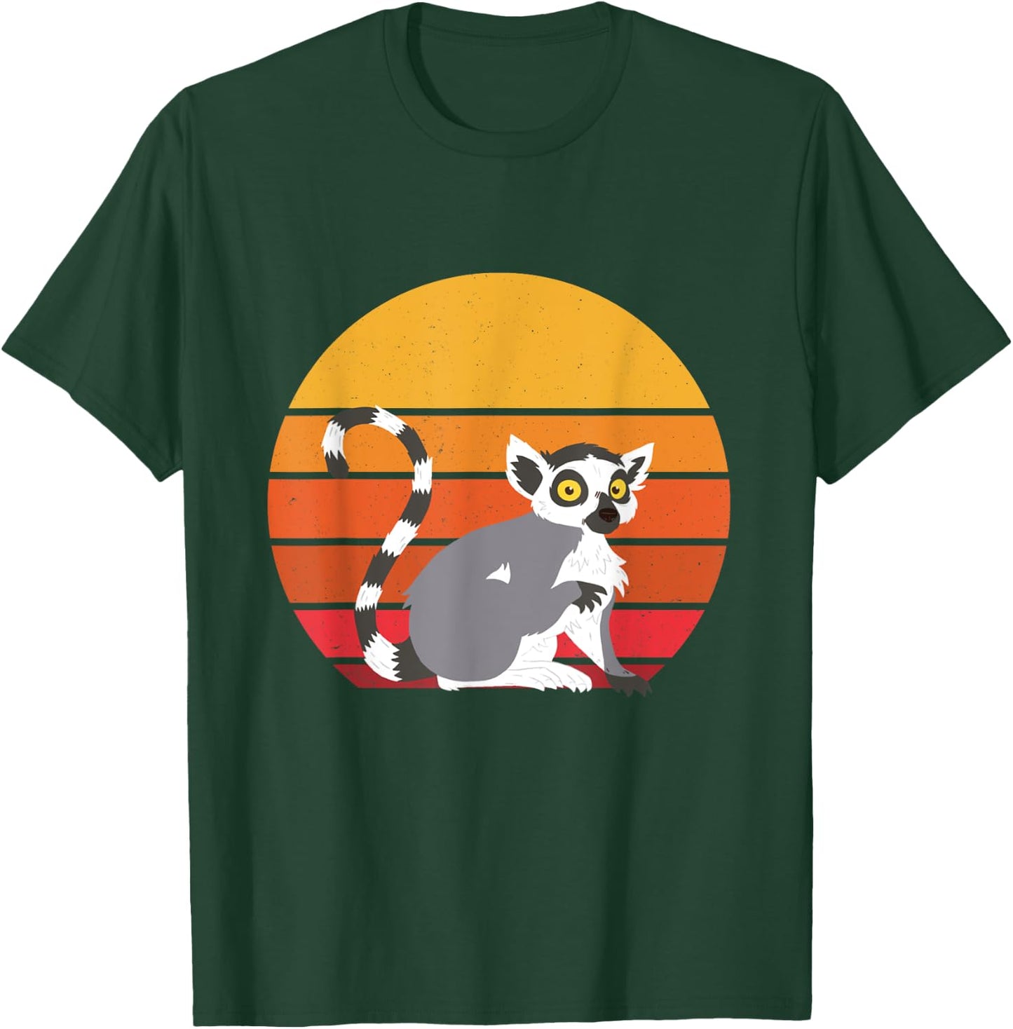 Lemur Sunset Funny Lemur Lover Retro Madagascar Animal T-Shirt - T-Shirt | Forest