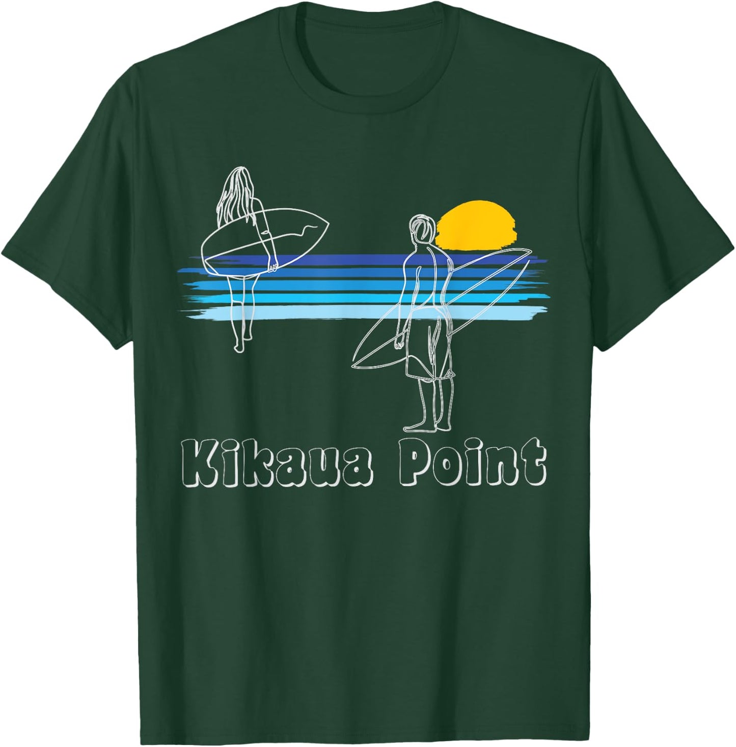 Kikaua Point Surfing Beach Surf Guy Girl T-Shirt - T-Shirt | Forest