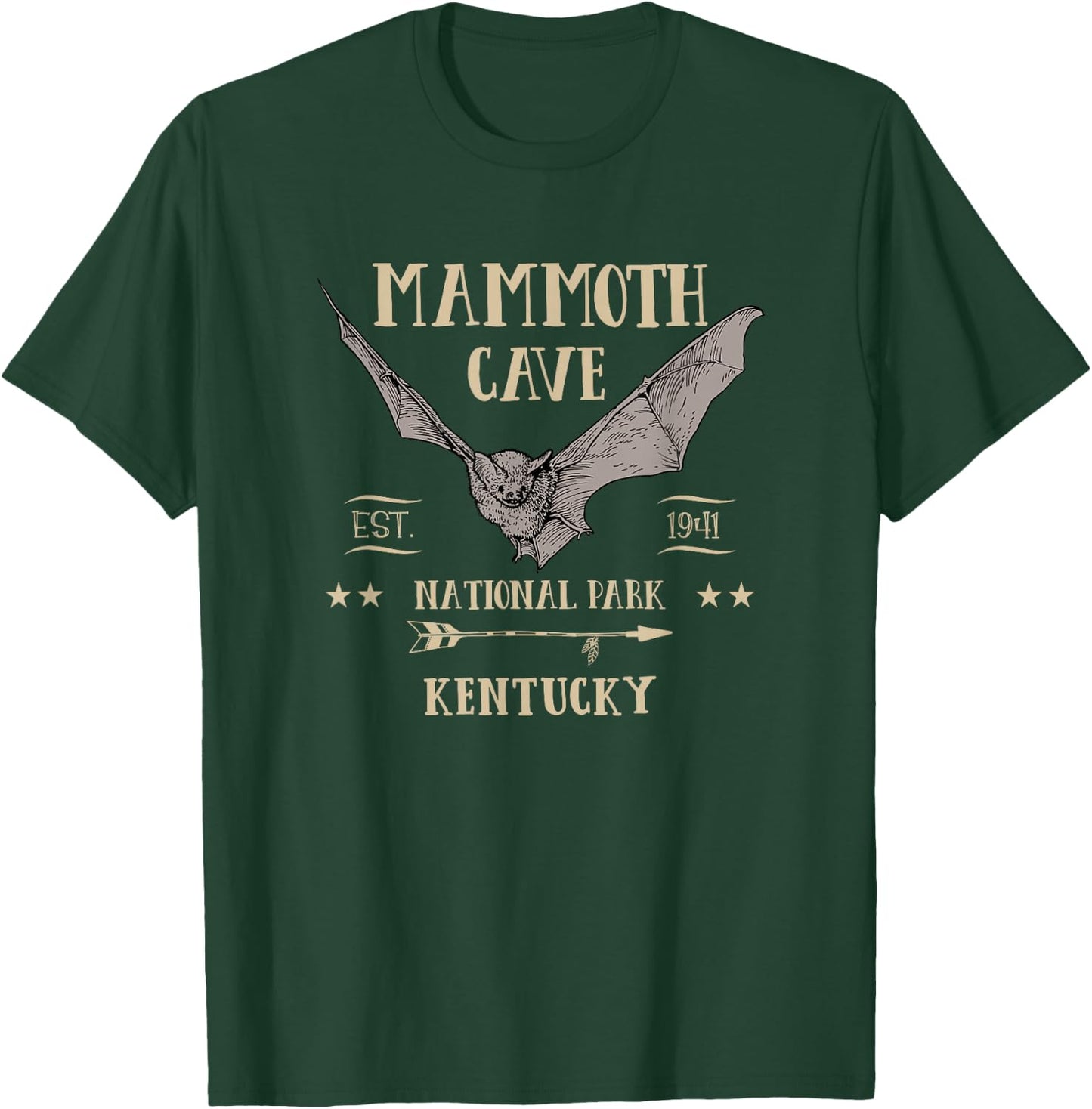 MAMMOTH CAVE NATIONAL PARK Bat Kentucky tourist souvenir T-Shirt - T-Shirt | Forest