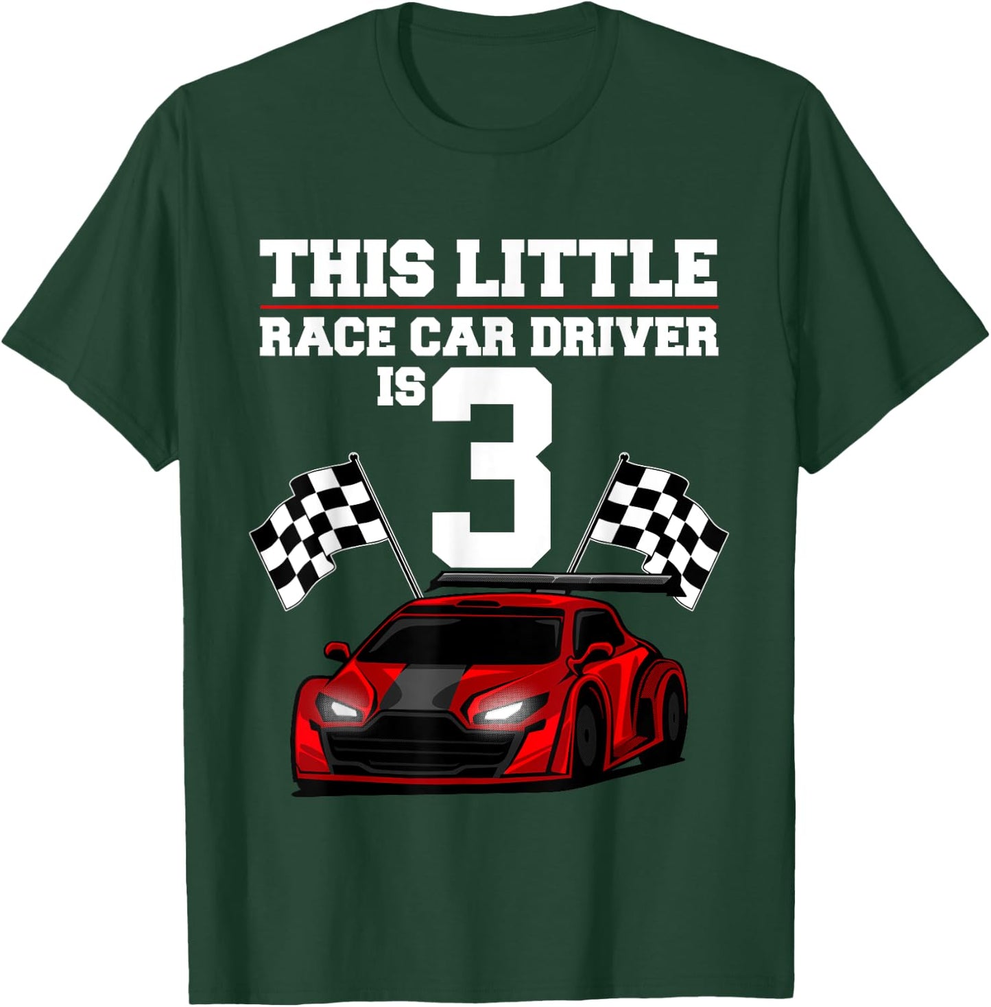 Funny 3rd Birthday Gift Boys 3 Years Old Race Car Drivers T-Shirt - T-Shirt | Forest