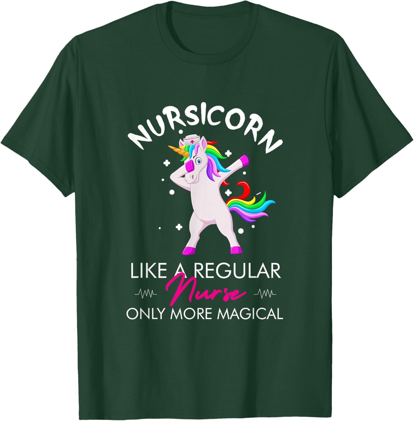 Accessories Essentials Items Supplies Gear & Gifts Nursicorn Regular More Magical Unicorn Nurse Funny Women's T-Shirt - T-Shirt | Forest