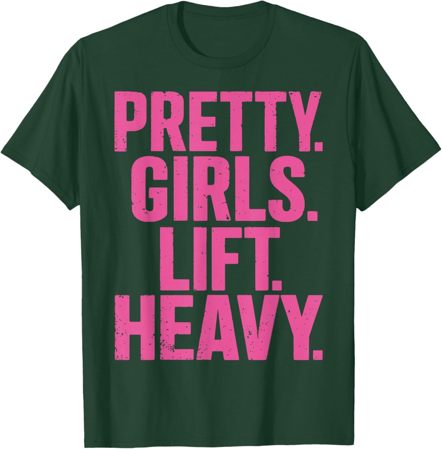 Weightlifting Fitness Gym Powerlifter Girl - Pretty Girls Lift Heavy - Black - Women's Workout - Small - - Short Sleeve - Classic Modern - Letter Print - Pull On - 1 Count T-Shirt - T-Shirt | Forest