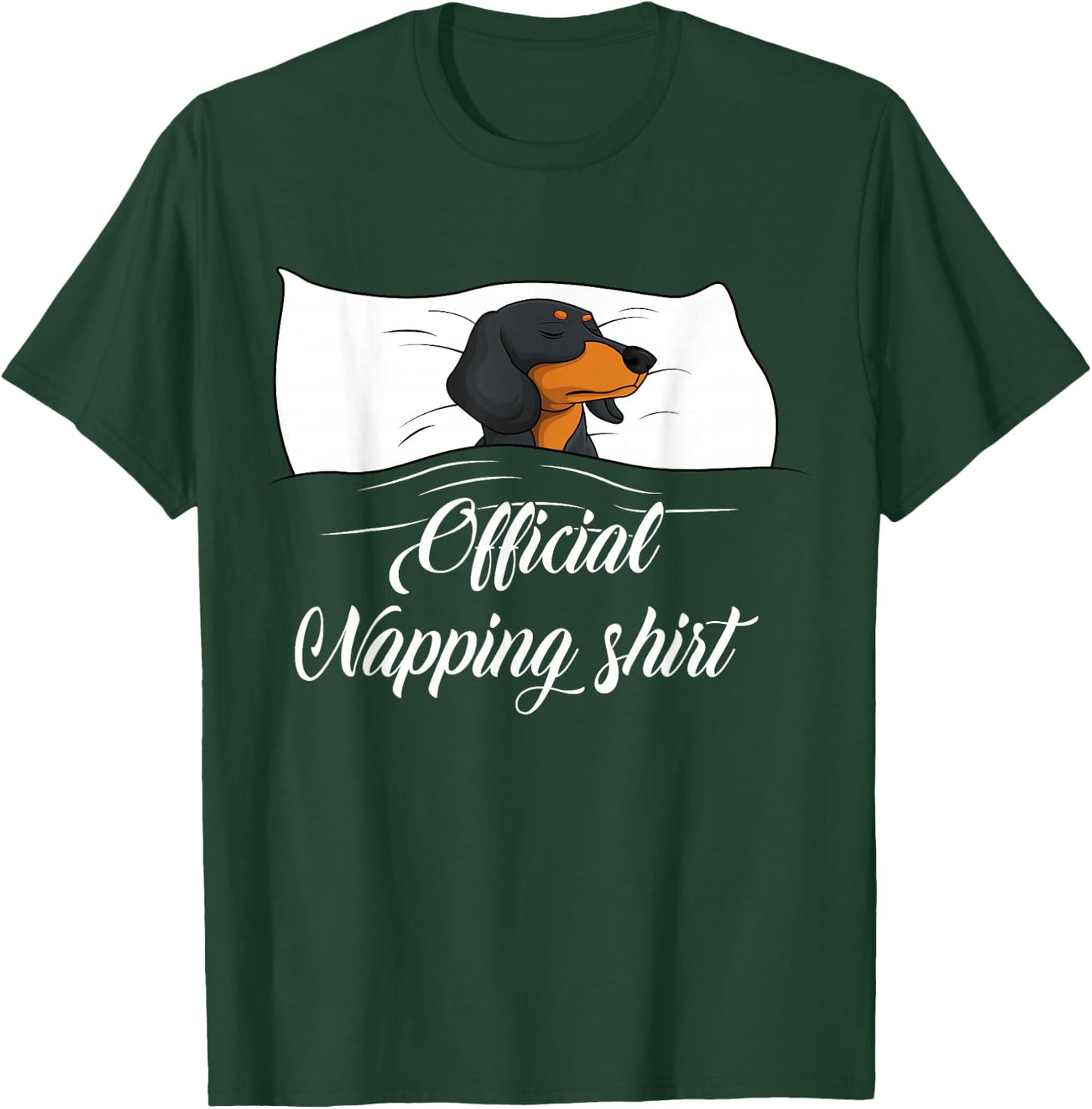 Sleeping Dachshund Pyjamas Dog Lover Gift Official Napping T-Shirt - T-Shirt | Forest