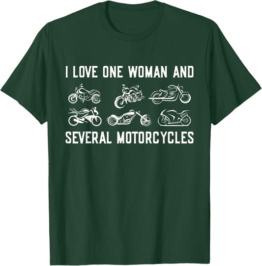 Funny Motorcycle Husband One Woman and Several Motorcycles T-Shirt - T-Shirt | Forest