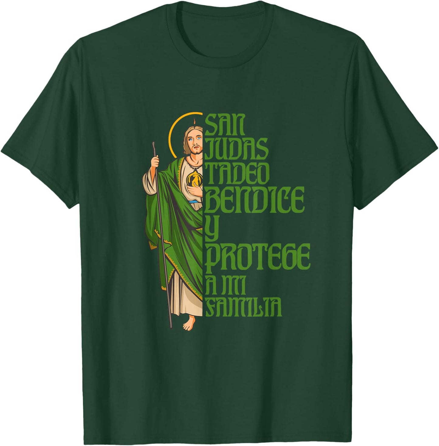 Saint Jude Thaddeus. Bless and protect my family T-Shirt - T-Shirt | Forest