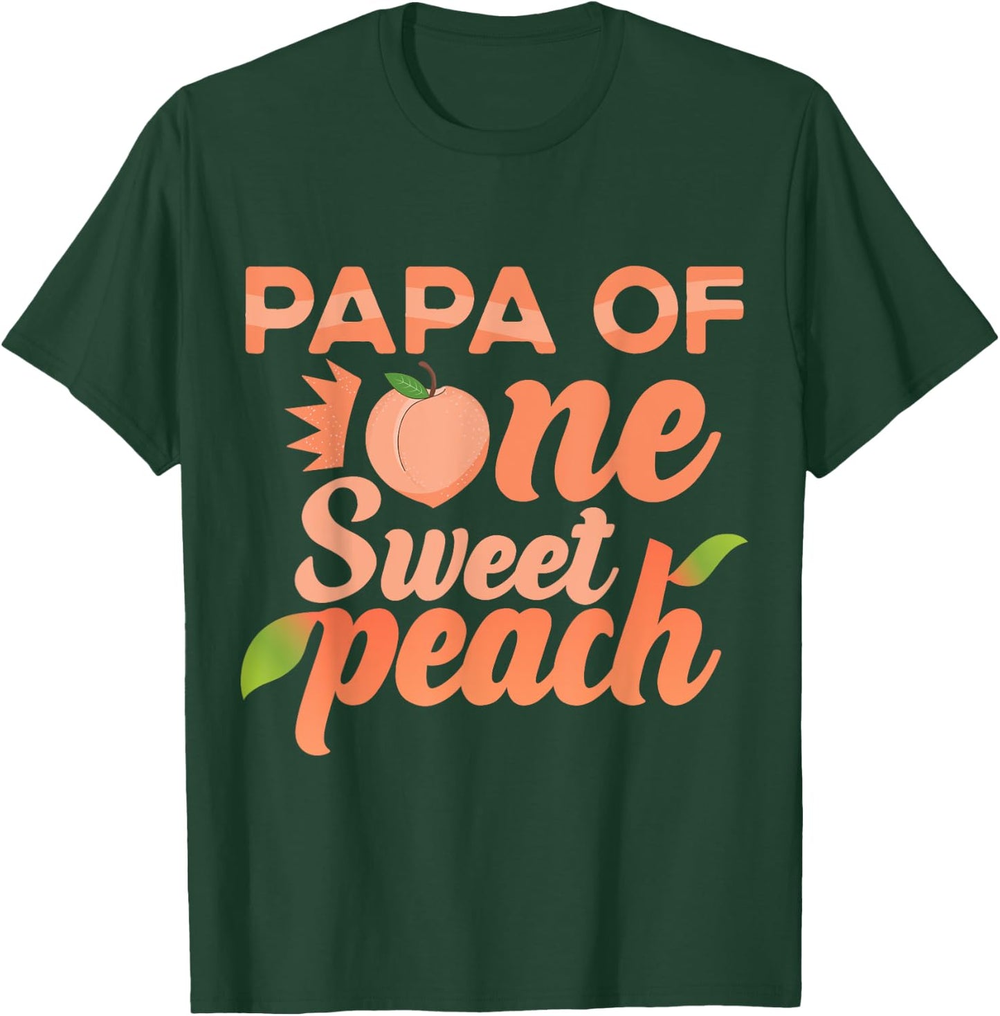 Papa First Birthday One Sweet Peach Bday Family Matching T-Shirt - T-Shirt | Forest