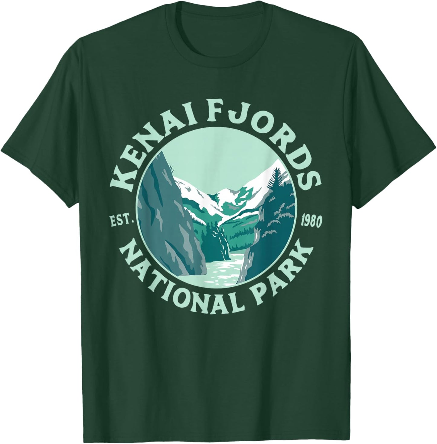 Vintage Kenai Fjords National Park AK Alaska Hiking Camping T-Shirt - T-Shirt | Forest