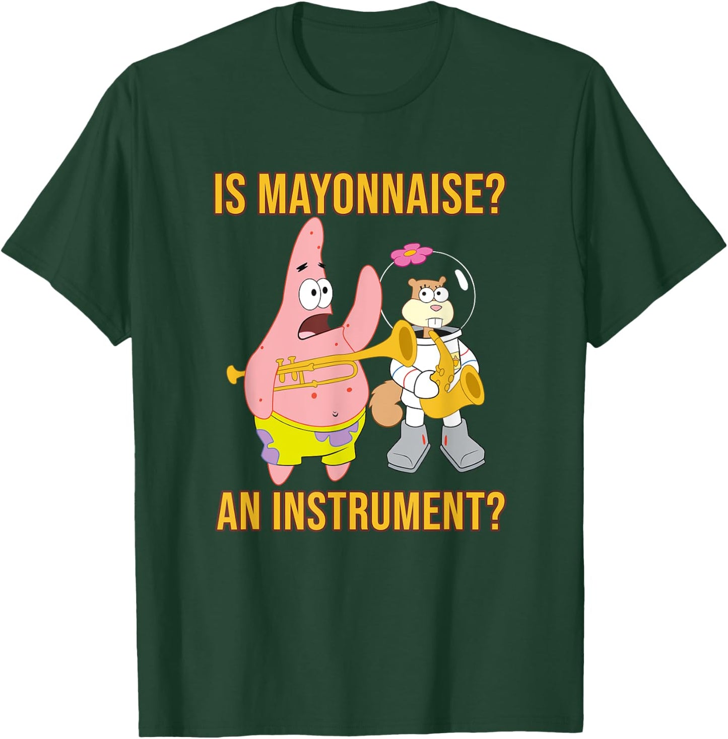 Mademark x SpongeBob SquarePants - Patrick & Sandy - Is Mayonnaise an Instrument? T-Shirt - T-Shirt | Forest