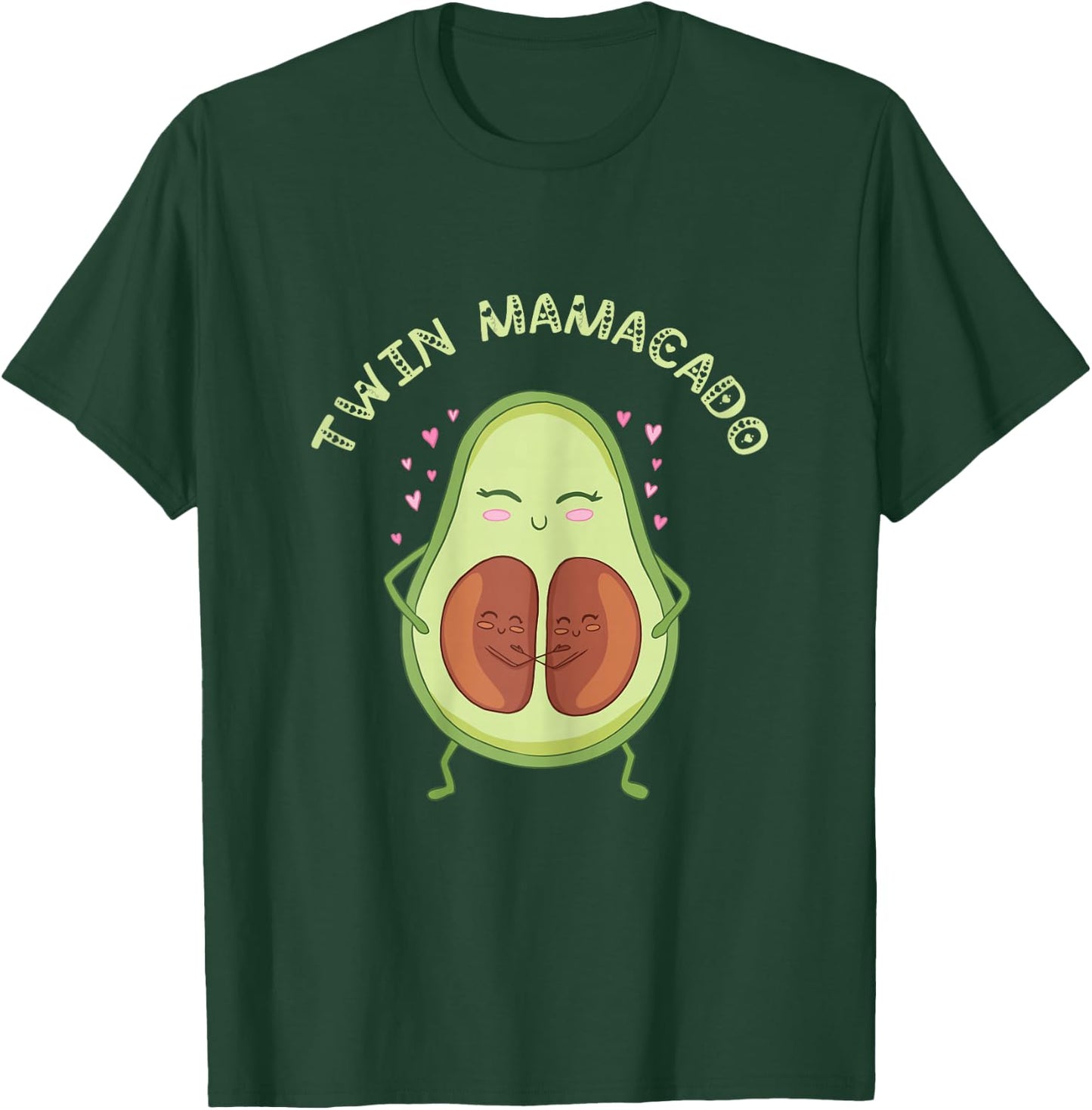 Twin Mamacado Cute Avocado Mama Fruit Pregnancy Pregnant Mom T-Shirt - T-Shirt | Forest