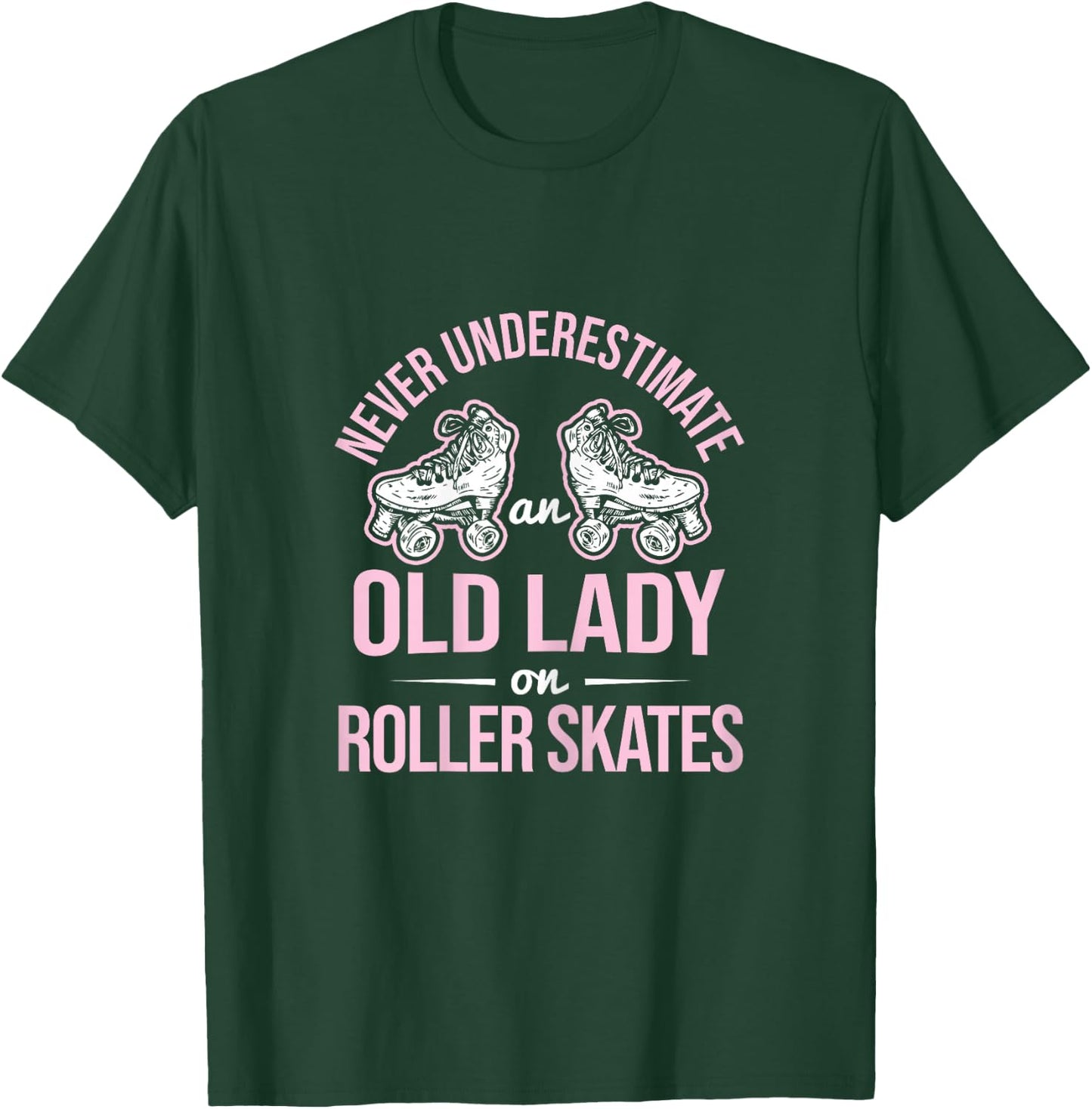 Old Lady On Roller Derby Roller Skating Roller Skate T-Shirt - T-Shirt | Forest